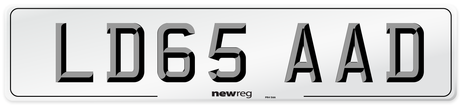 LD65 AAD Number Plate from New Reg